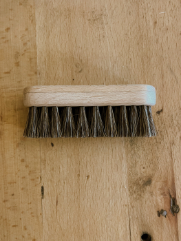 Preview: Reise-Schuhbürste / Rosshaar braun, lackiert